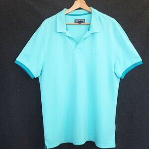 Vilebrequin L Aqua Turquoise Embroidered Logo Organic Cotton Pique Polo Shirt